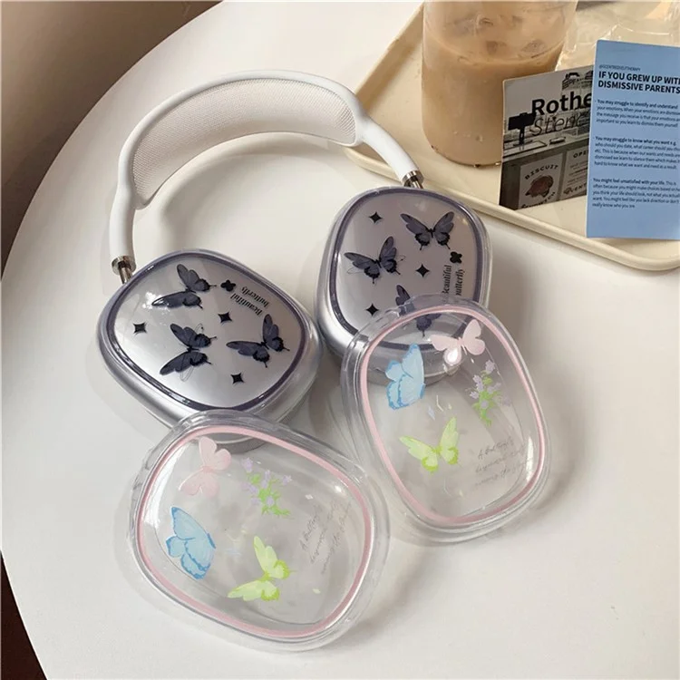 1Pair Protective Case for AirPods Max Headphone Drop-Resistance TPU Sleeve - Colorful Butterfly 1Pair Protective Case for AirPods Max Headphone Drop-Resistance TPU Sleeve - Colorful Butterfly
