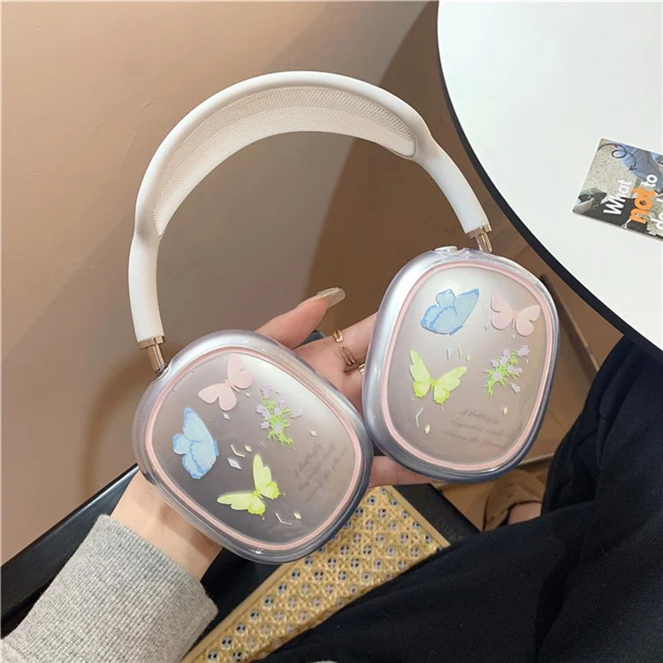 1Pair Protective Case for AirPods Max Headphone Drop-Resistance TPU Sleeve - Colorful Butterfly 1Pair Protective Case for AirPods Max Headphone Drop-Resistance TPU Sleeve - Colorful Butterfly