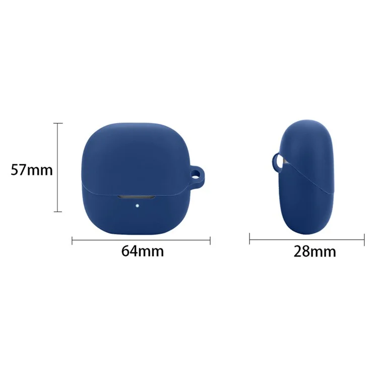 For Xiaomi Buds 5 Case Bluetooth Earphone Silicone Skin Cover with Anti-Lost Buckle - Dark Blue For Xiaomi Buds 5 Case Bluetooth Earphone Silicone Skin Cover with Anti-Lost Buckle - Dark Blue