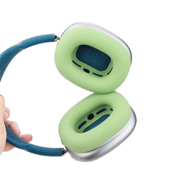 For Airpods Max EVA Storage Bag Headphone Carrying Case with 1 Pair Earpad Silicone Case - Matcha Green For Airpods Max EVA Storage Bag Headphone Carrying Case with 1 Pair Earpad Silicone Case - Matcha Green
