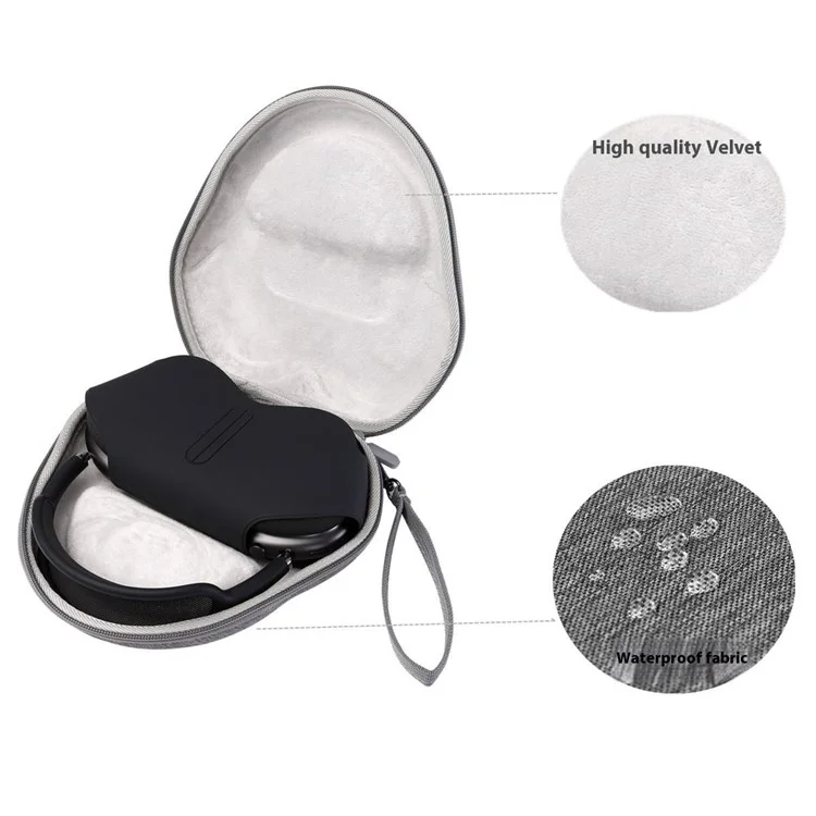 For Airpods Max EVA Storage Bag Headphone Carrying Case with 1 Pair Earpad Silicone Case - Matcha Green For Airpods Max EVA Storage Bag Headphone Carrying Case with 1 Pair Earpad Silicone Case - Matcha Green