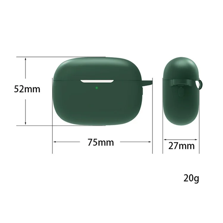 For Honor Earbuds 3 Pro Wireless Earphone Silicone Protective Case Cover with Anti-lost Buckle - Blackish Green For Honor Earbuds 3 Pro Wireless Earphone Silicone Protective Case Cover with Anti-lost Buckle - Blackish Green