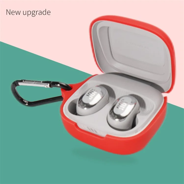 For JBL Live Free 2 Bluetooth Earbuds Silicone Case Anti-scratch Earphone Protective Cover with Buckle - White For JBL Live Free 2 Bluetooth Earbuds Silicone Case Anti-scratch Earphone Protective Cover with Buckle - White