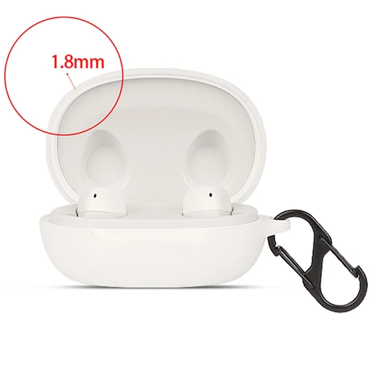 For JBL FREE II Bluetooth Wireless Earphone Silicone Case Drop-proof Charging Box Cover Protector with Anti-loss Hook - White For JBL FREE II Bluetooth Wireless Earphone Silicone Case Drop-proof Charging Box Cover Protector with Anti-loss Hook - White