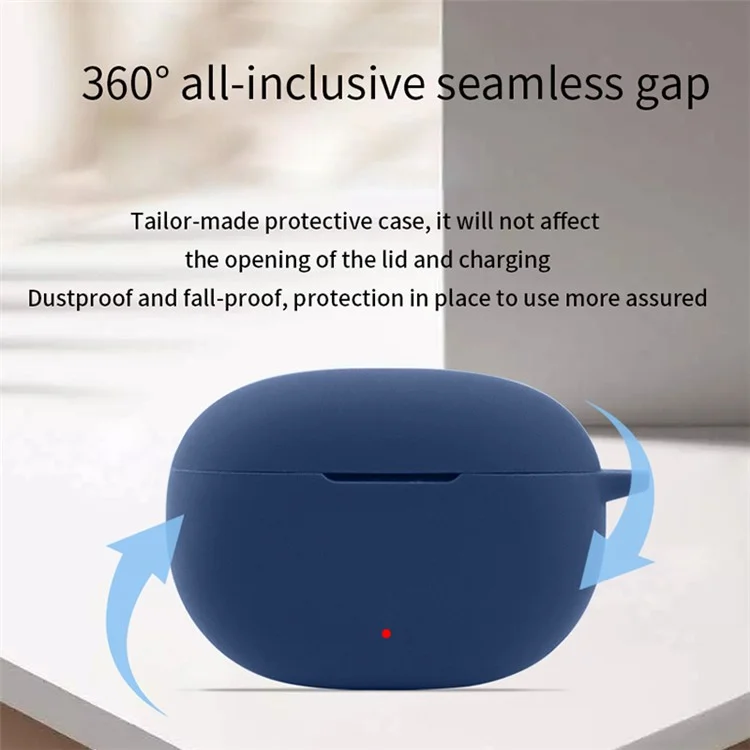 Silicone Case for Beats Studio Buds+ Bluetooth Earphone, Anti-drop Earbud Cover with Hanging Buckle - Dark Blue Silicone Case for Beats Studio Buds+ Bluetooth Earphone, Anti-drop Earbud Cover with Hanging Buckle - Dark Blue
