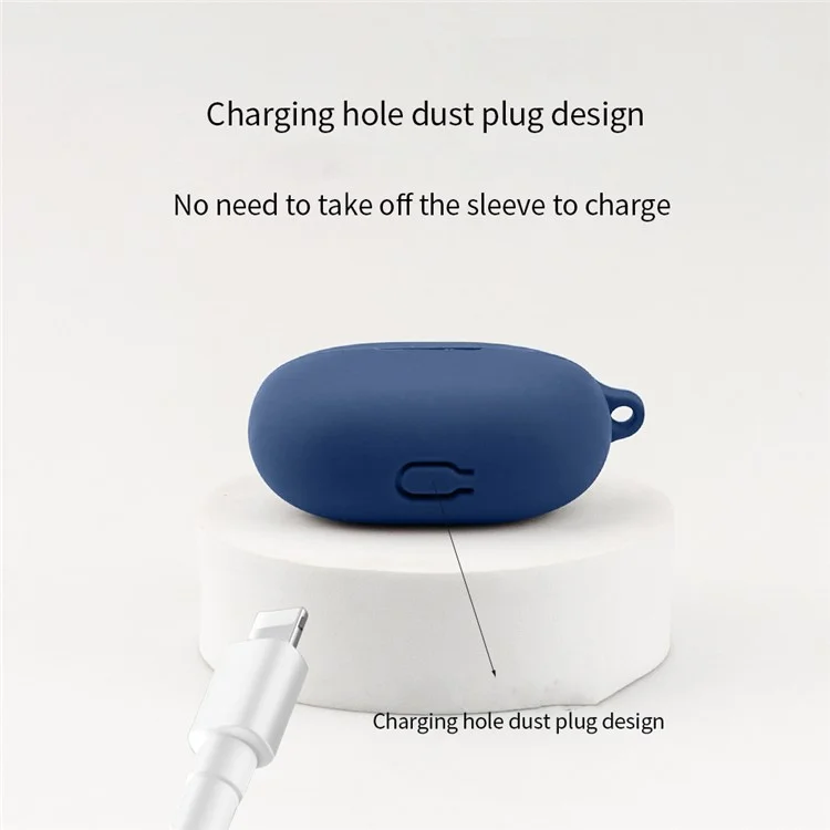 Silicone Case for Beats Studio Buds+ Bluetooth Earphone, Anti-drop Earbud Cover with Hanging Buckle - Dark Blue Silicone Case for Beats Studio Buds+ Bluetooth Earphone, Anti-drop Earbud Cover with Hanging Buckle - Dark Blue