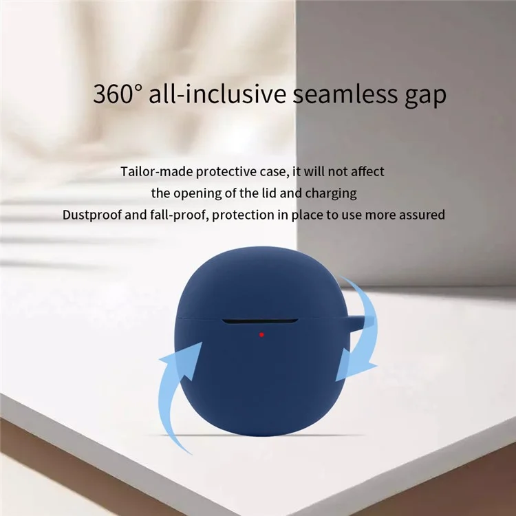 For vivo TWS Air Pro Earphone Silicone Protective Case Anti-drop Cover with Anti-lost Buckle - Dark Blue For vivo TWS Air Pro Earphone Silicone Protective Case Anti-drop Cover with Anti-lost Buckle - Dark Blue