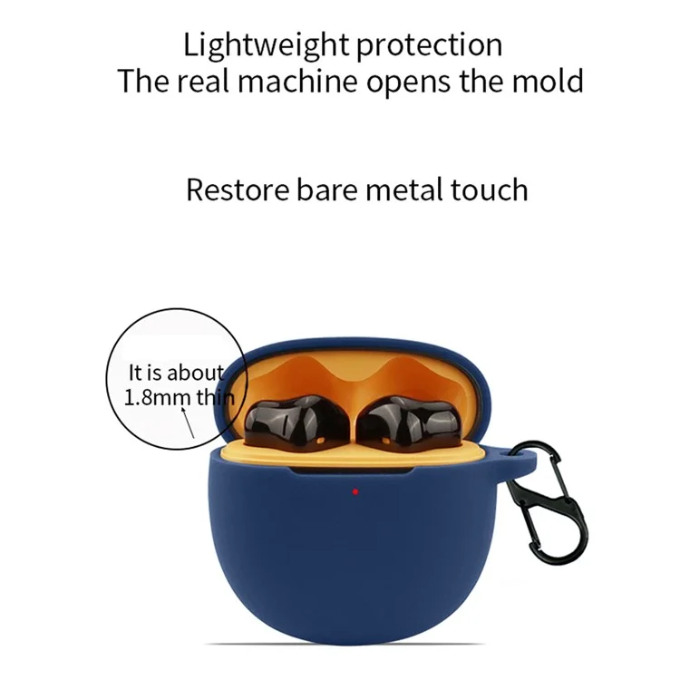 For vivo TWS Air Pro Earphone Silicone Protective Case Anti-drop Cover with Anti-lost Buckle - Dark Blue For vivo TWS Air Pro Earphone Silicone Protective Case Anti-drop Cover with Anti-lost Buckle - Dark Blue