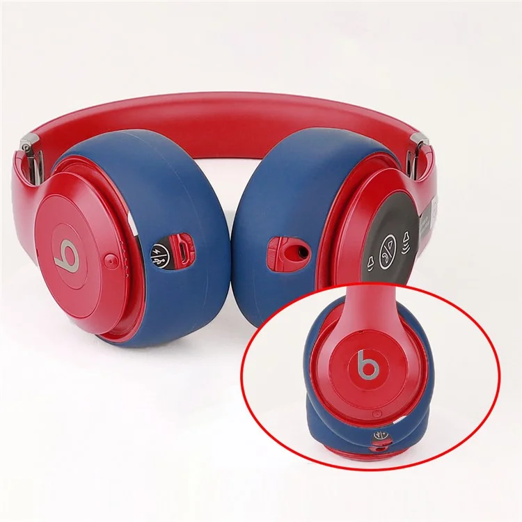 1 Pair For Beats Studio3 Wireless Headphone Earpad Silicone Protective Case - Dark Blue 1 Pair For Beats Studio3 Wireless Headphone Earpad Silicone Protective Case - Dark Blue