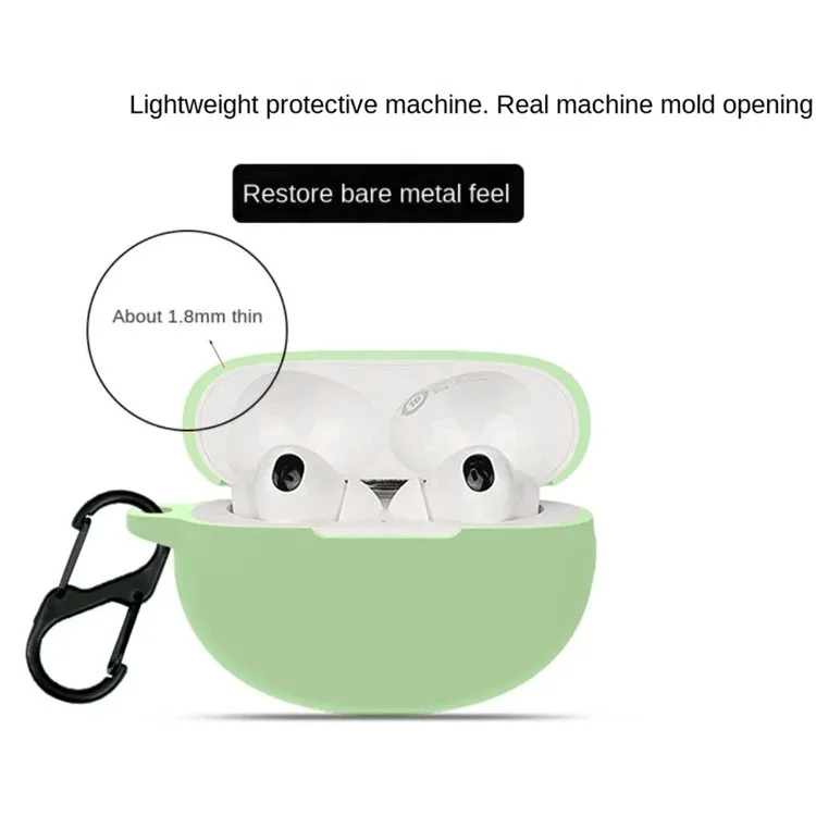 Bluetooth Earphone Silicone Case for OPPO Enco X2 , Anti-scratch Earbud Cover with Buckle - Matcha Green Bluetooth Earphone Silicone Case for OPPO Enco X2 , Anti-scratch Earbud Cover with Buckle - Matcha Green