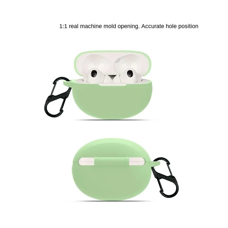 Bluetooth Earphone Silicone Case for OPPO Enco X2 , Anti-scratch Earbud Cover with Buckle - Matcha Green Bluetooth Earphone Silicone Case for OPPO Enco X2 , Anti-scratch Earbud Cover with Buckle - Matcha Green