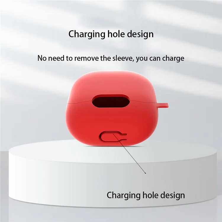 For Anker Soundcore Liberty 4 NC Anti-drop Bluetooth Earphone Silicone Cover with Anti-lost Buckle - Red For Anker Soundcore Liberty 4 NC Anti-drop Bluetooth Earphone Silicone Cover with Anti-lost Buckle - Red