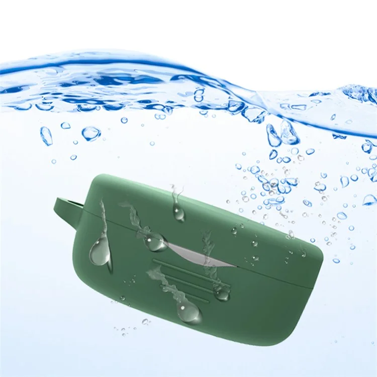 For SoundPEATS TrueAir2 Anti-drop Case Bluetooth Earphone Silicone Cover with Anti-lost Buckle - Blackish Green For SoundPEATS TrueAir2 Anti-drop Case Bluetooth Earphone Silicone Cover with Anti-lost Buckle - Blackish Green
