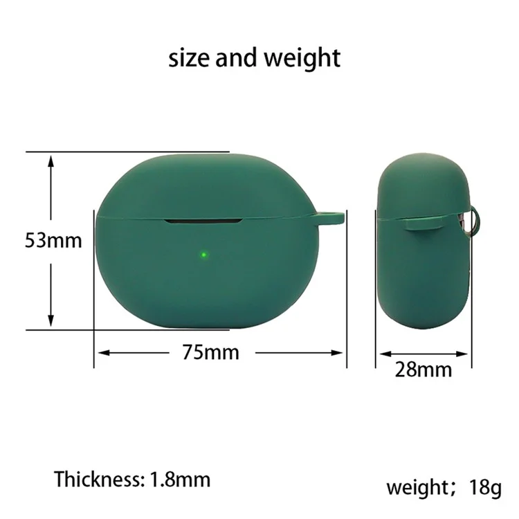 For SoundPEATS Air 4 Pro Silicone Case Cover Bluetooth Headset Sleeve with Buckle - Blackish Green For SoundPEATS Air 4 Pro Silicone Case Cover Bluetooth Headset Sleeve with Buckle - Blackish Green