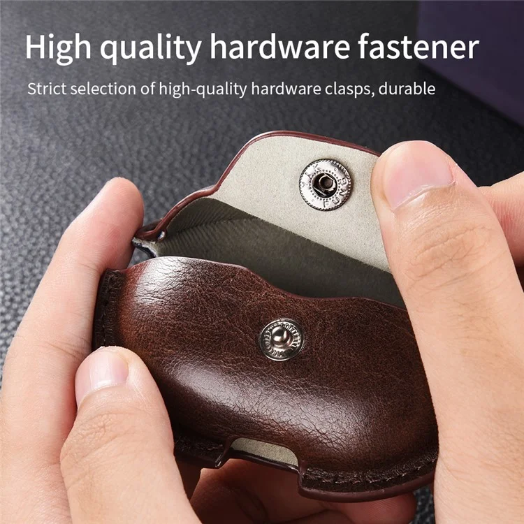 For Huawei FreeClip Earphone Case PU Leather Bluetooth Headset Charging Bin Sleeve - Dark Brown For Huawei FreeClip Earphone Case PU Leather Bluetooth Headset Charging Bin Sleeve - Dark Brown