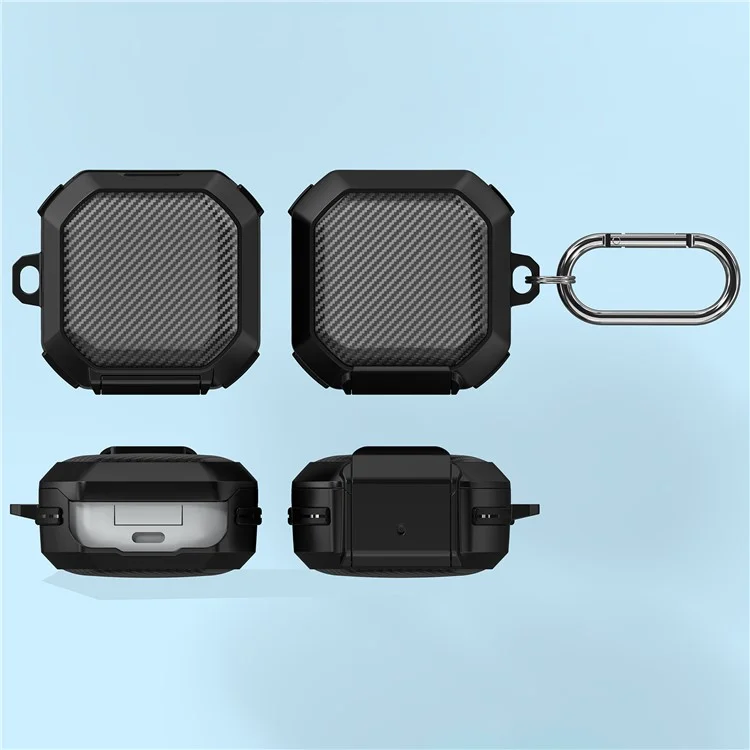 For Samsung Galaxy Buds Live / Buds 2 / Buds Pro / Buds Pro 2 Charging Case Cover TPU+PC Protective Case - Black For Samsung Galaxy Buds Live / Buds 2 / Buds Pro / Buds Pro 2 Charging Case Cover TPU+PC Protective Case - Black