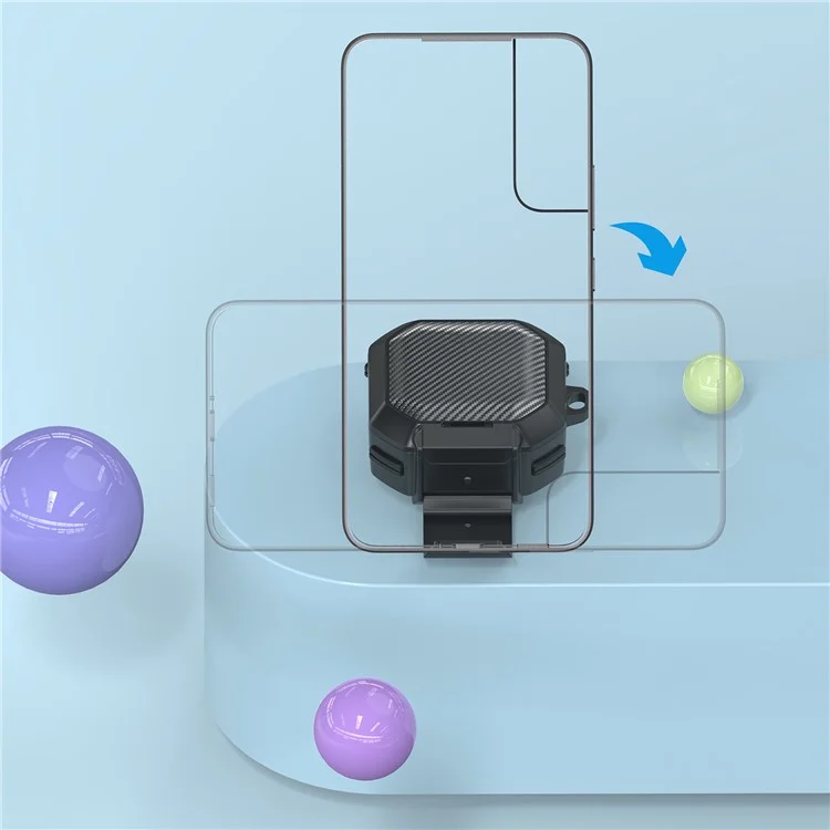 For Samsung Galaxy Buds Live / Buds 2 / Buds Pro / Buds Pro 2 Charging Case Cover TPU+PC Protective Case - Black For Samsung Galaxy Buds Live / Buds 2 / Buds Pro / Buds Pro 2 Charging Case Cover TPU+PC Protective Case - Black