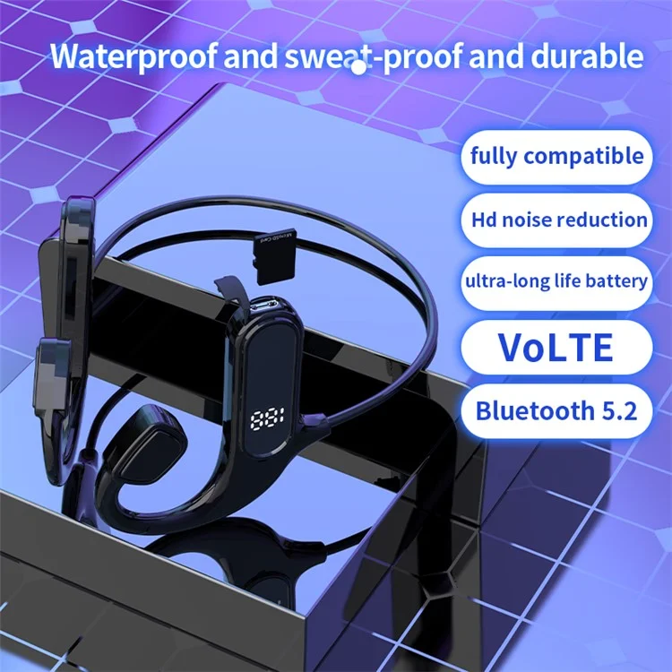 VG09 Bone Conduction Open Ear Headphones Wireless Bluetooth Sports Earphones Support TF Card VG09 Bone Conduction Open Ear Headphones Wireless Bluetooth Sports Earphones Support TF Card